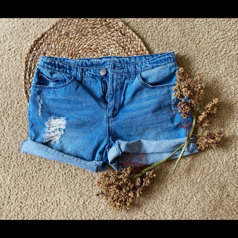 Jacqueline De Yong jean high waisted shorts